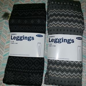 🍓2 pair of NWT leggings size Large black and gray